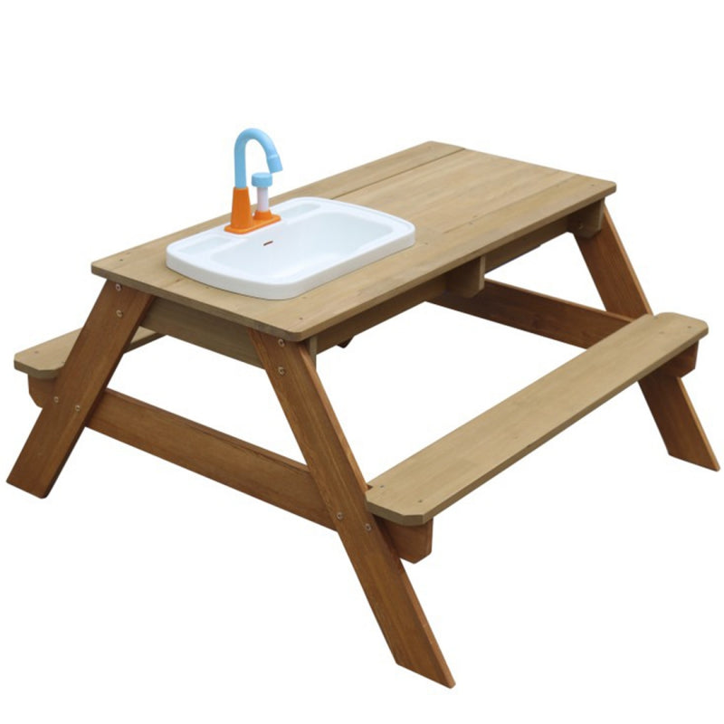 AXI Emily picknickbord med bänk och krandrivet tvättställ och vatten/sandbehållare