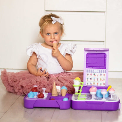 WOOPIE Resväska med glass 3in1 Köksbutik Bärbar glassbar 62 st.