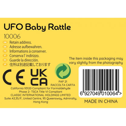 CLASSIC WORLD Trä Rattle UFO Rymdskepp