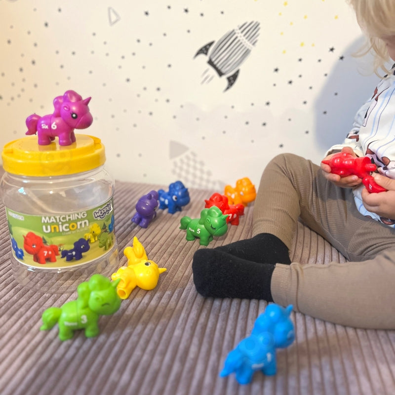 WOOPIE Set Learning Color Numbers Montessori Unicorn Figurer för montering av &quot;Match the Numbers&quot; 13 st.