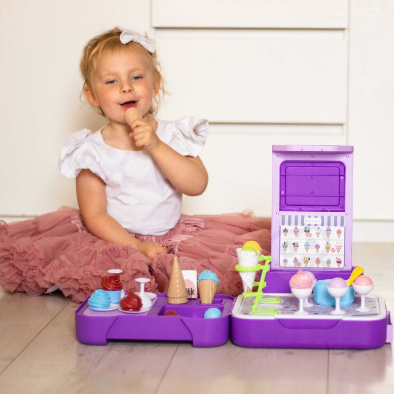 WOOPIE Resväska med glass 3in1 Köksbutik Bärbar glassbar 62 st.