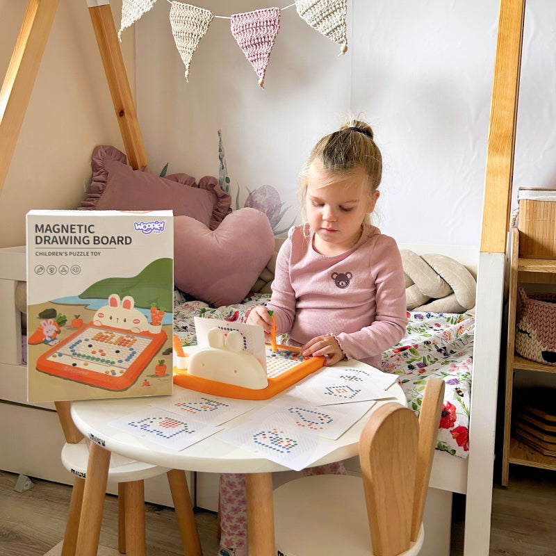WOOPIE Magnetic Board Montessori MagPad för att rita kaninmorot