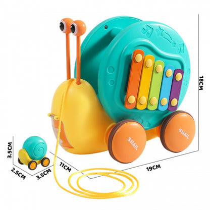 WOOPIE Pulling Snail 4in1 cymbaler Sensory Gears Launcher + liten bil