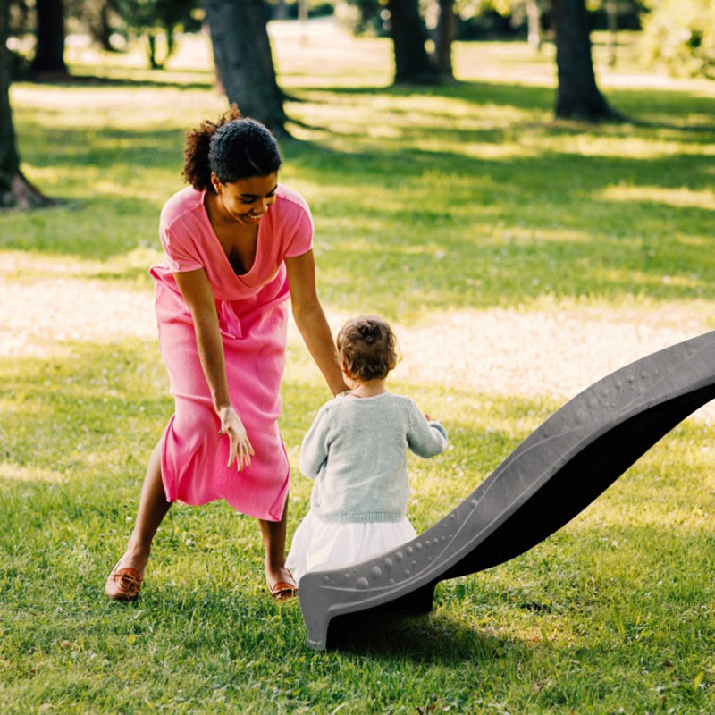 AXI Wooden Playground Grå och Vita Hus-rutschbana med gunga