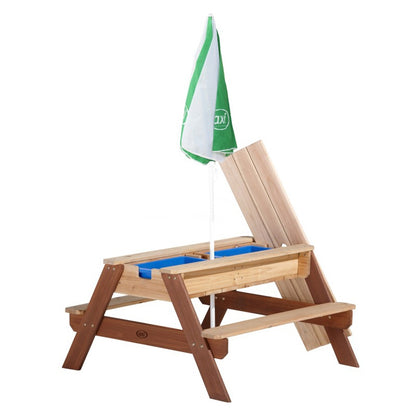 AXI Nick picknickbord med bänk, paraply och vatten/sandbehållare