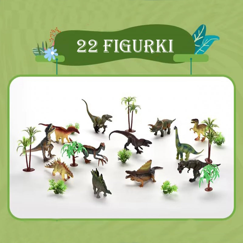 WOOPIE Set Dinosaur Park Figurer + Matta och tillbehör 23 st.