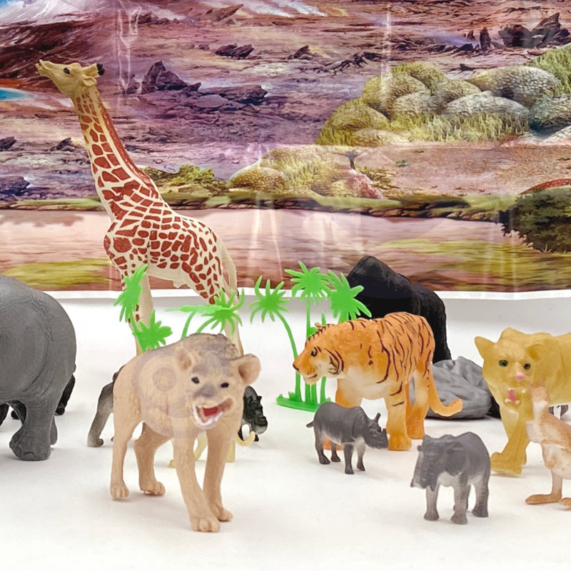 WOOPIE Safari Animals Figurines Set 34 st.