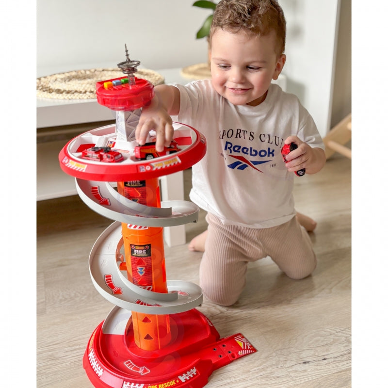 WOOPIE Track Spiral Garage för leksaksbilar 3 st.