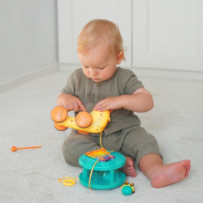WOOPIE Pulling Snail 4in1 cymbaler Sensory Gears Launcher + liten bil