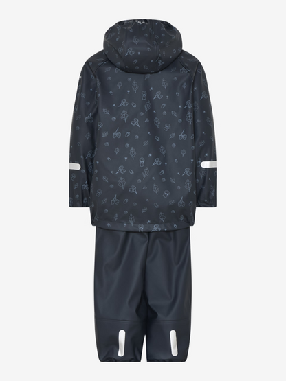CeLaVi Rainwear Set AOP PU, Dark Navy