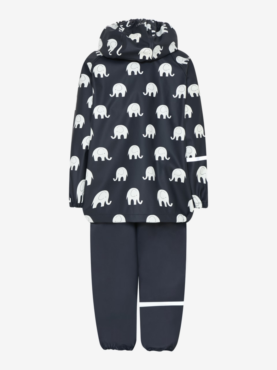 CeLaVi Regnställ Med Elefanter PU, Dark Navy