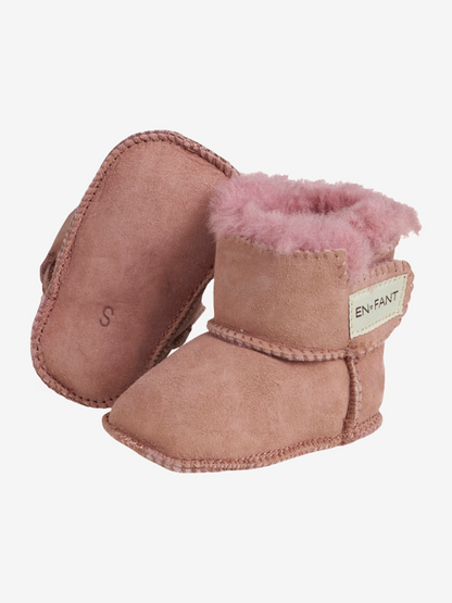 En Fant Sheepskin Bootee, Old rose