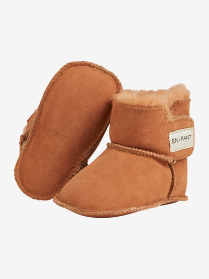En Fant Sheepskin Bootee, Leather brown